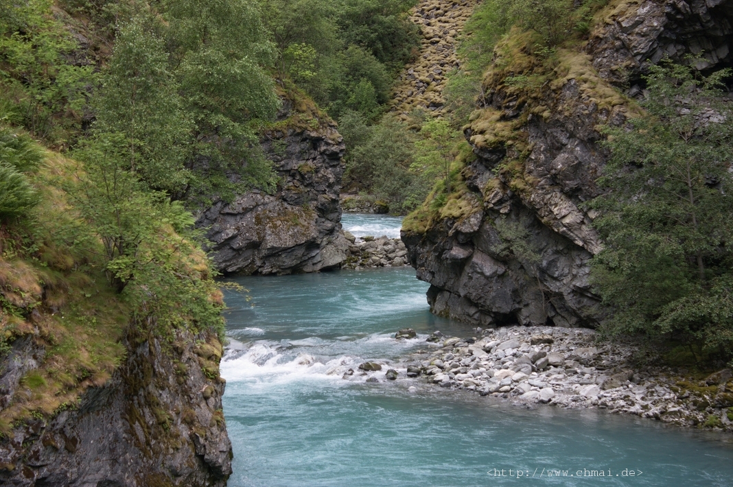 Fluss Utla auf dem Weg zu Vettisfossen